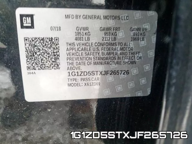1G1ZD5STXJF265726 фото 2