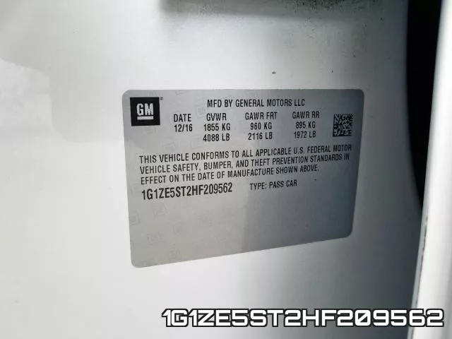 1G1ZE5ST2HF209562 фото 2