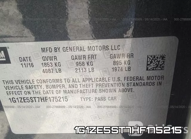 1G1ZE5ST7HF175215 фото 10
