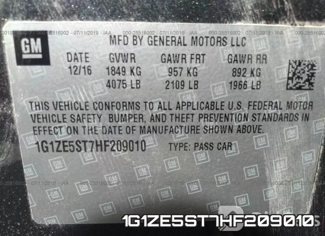 1G1ZE5ST7HF209010 фото 10