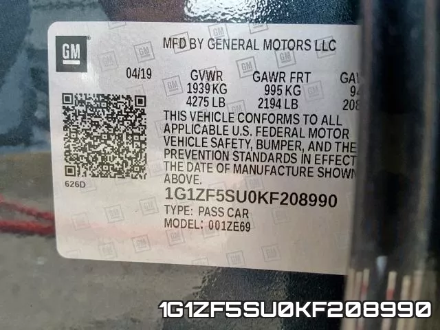 1G1ZF5SU0KF208990 фото 2