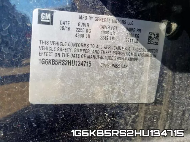 1G6KB5RS2HU134715 фото 2