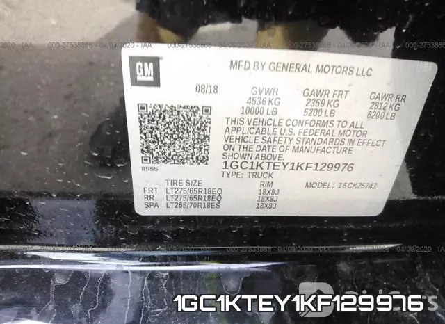1GC1KTEY1KF129976 фото 10