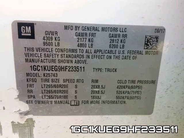 1GC1KUEG9HF233511 фото 2