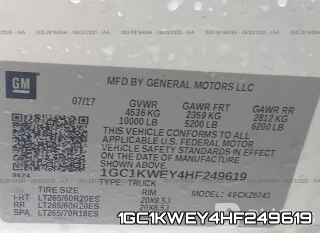 1GC1KWEY4HF249619 фото 10