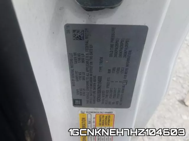 1GCNKNEH7HZ104603 фото 2
