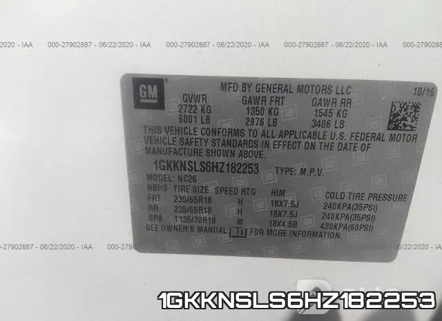 1GKKNSLS6HZ182253 фото 10