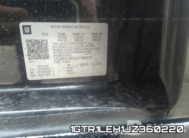 1GTR1LEH1JZ360220 фото 10