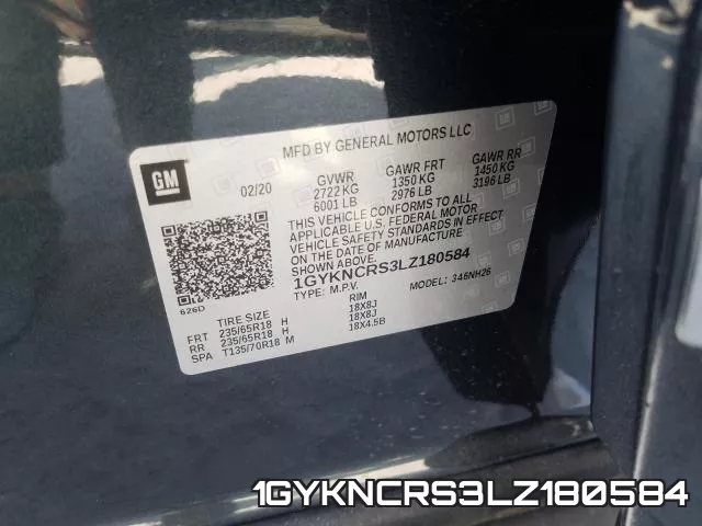 1GYKNCRS3LZ180584 фото 2