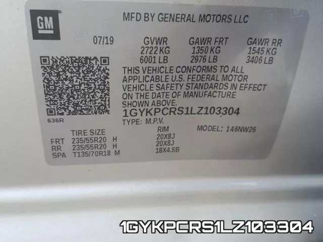 1GYKPCRS1LZ103304 фото 2