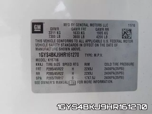 1GYS4BKJ9HR161270 фото 2