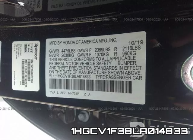 1HGCV1F38LA014833 фото 10