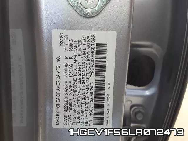 1HGCV1F56LA072473 фото 2