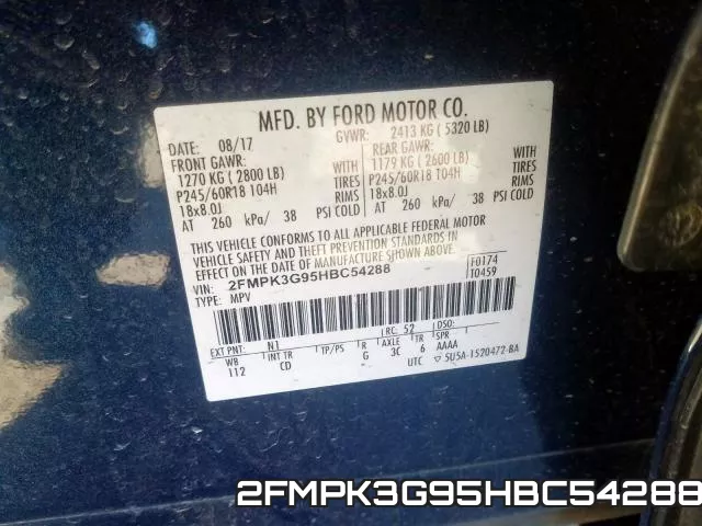2FMPK3G95HBC54288 фото 2