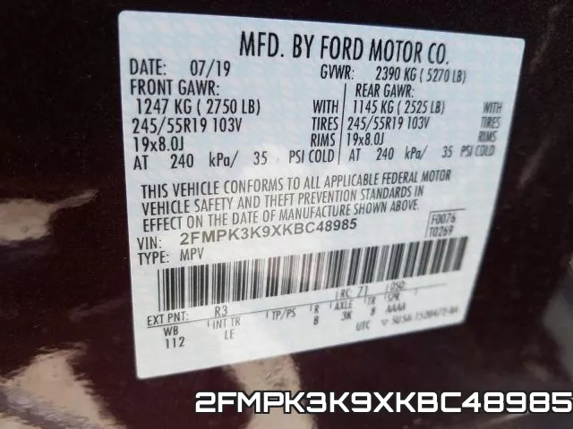 2FMPK3K9XKBC48985 фото 2