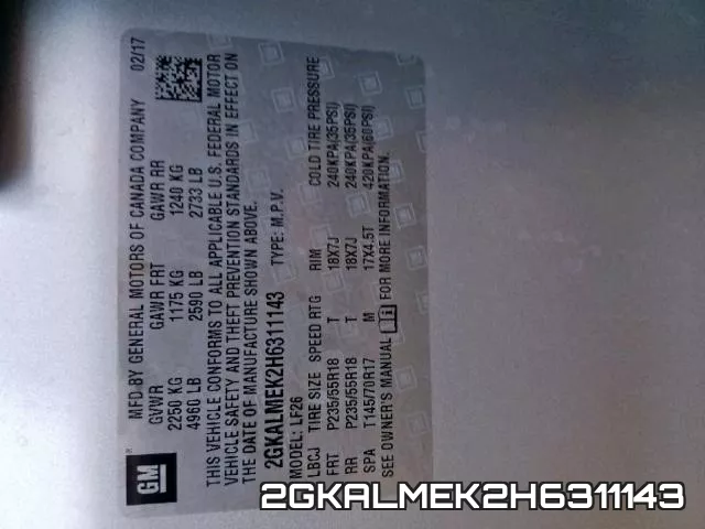 2GKALMEK2H6311143 фото 2