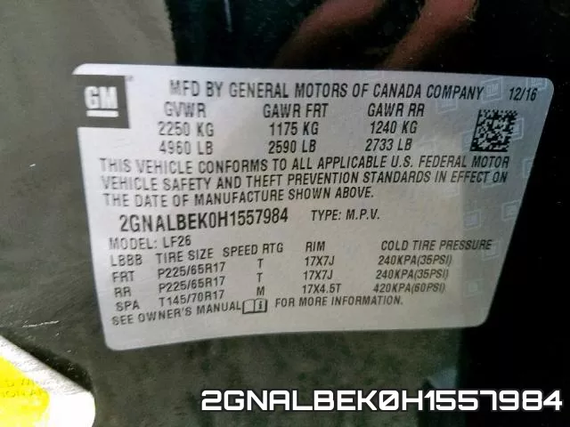 2GNALBEK0H1557984 фото 2