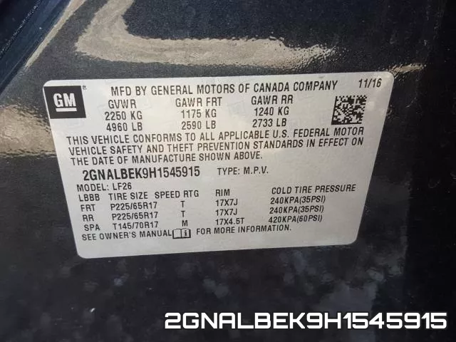2GNALBEK9H1545915 фото 2
