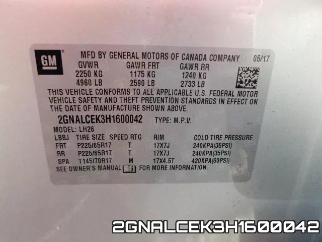 2GNALCEK3H1600042 фото 2