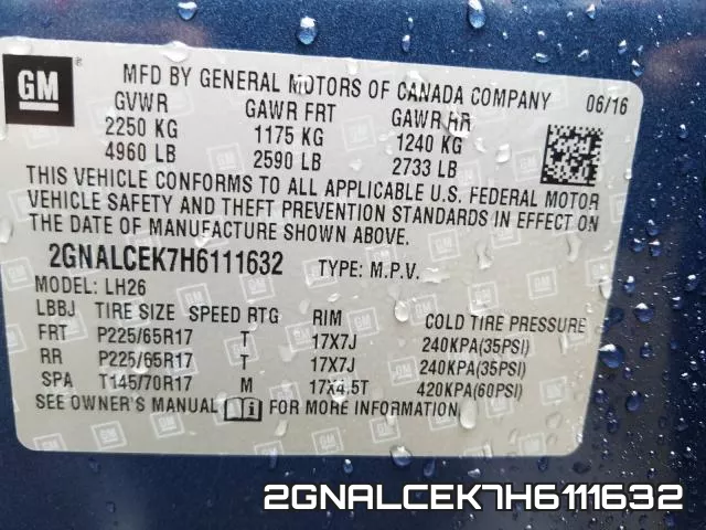 2GNALCEK7H6111632 фото 2