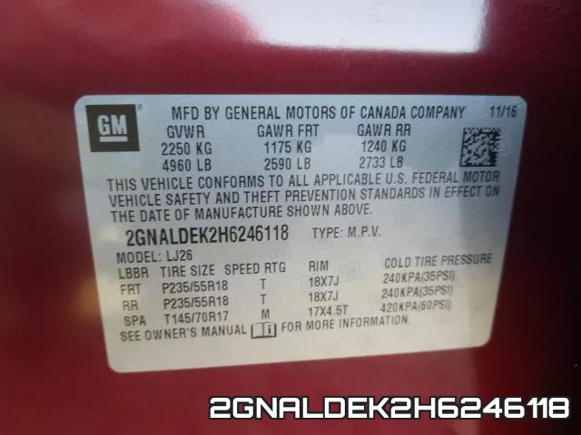 2GNALDEK2H6246118 фото 2