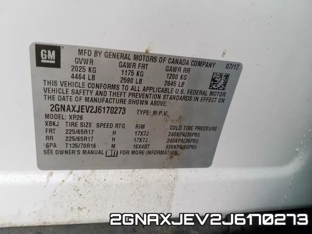 2GNAXJEV2J6170273 фото 2