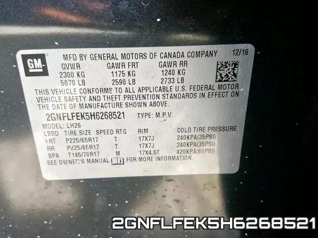 2GNFLFEK5H6268521 фото 2