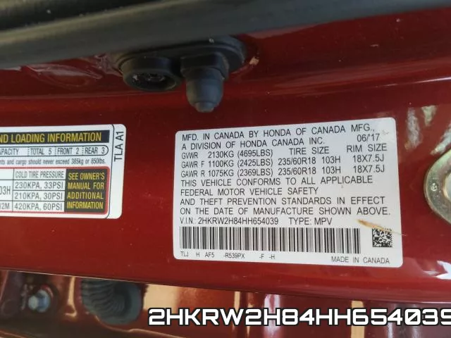 2HKRW2H84HH654039 фото 2