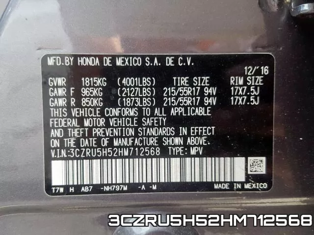 3CZRU5H52HM712568 фото 2