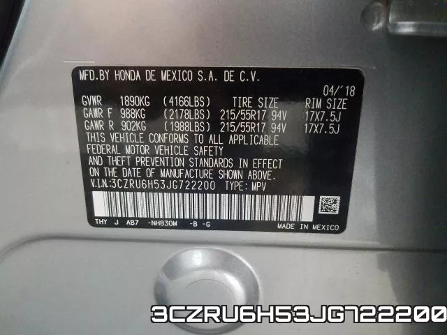 3CZRU6H53JG722200 фото 2