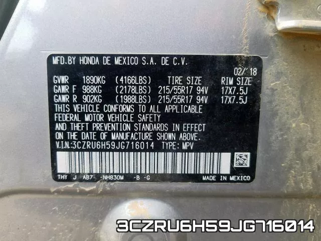 3CZRU6H59JG716014 фото 2