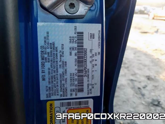 3FA6P0CDXKR220002 фото 2