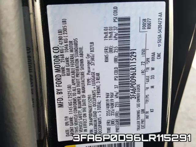 3FA6P0D96LR115291 фото 2