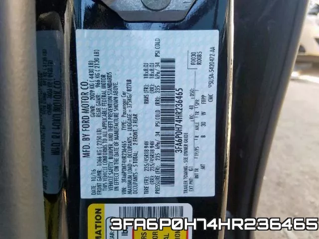 3FA6P0H74HR236465 фото 2
