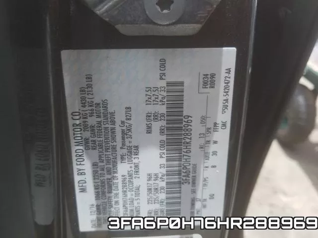3FA6P0H76HR288969 фото 2