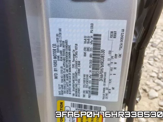 3FA6P0H76HR338530 фото 2