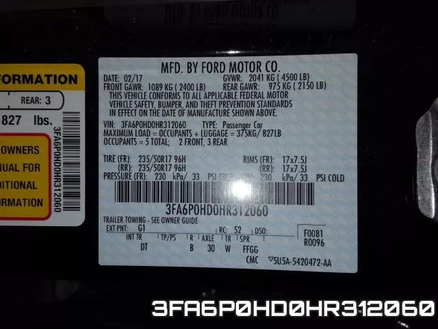 3FA6P0HD0HR312060 фото 2