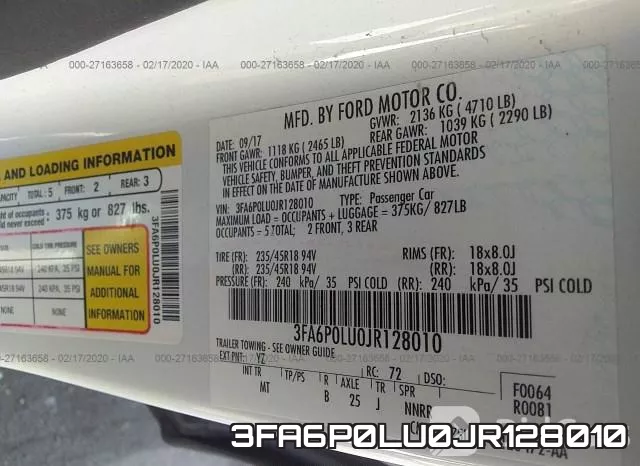 3FA6P0LU0JR128010 фото 10