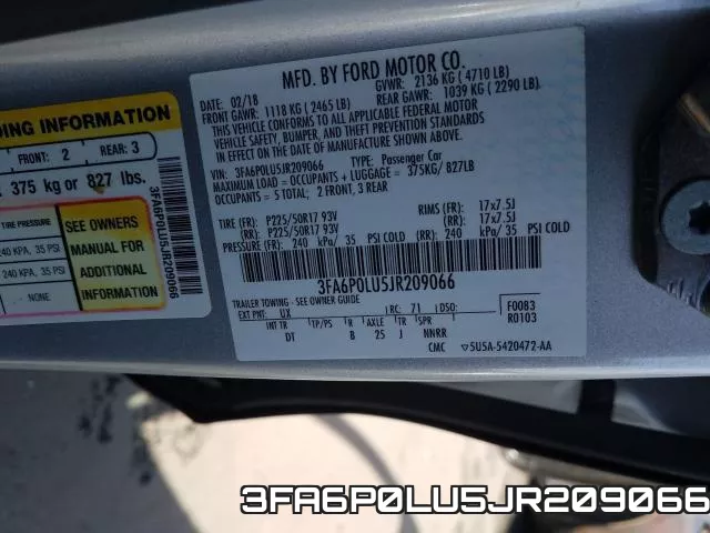 3FA6P0LU5JR209066 фото 2