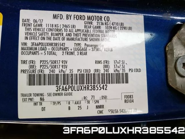 3FA6P0LUXHR385542 фото 2