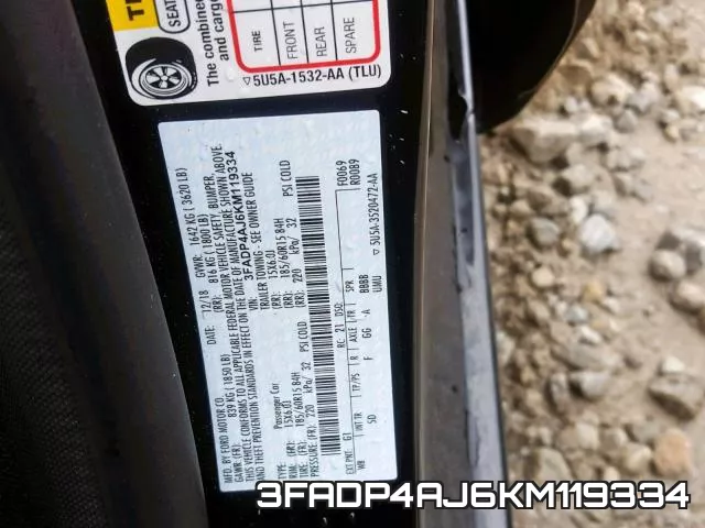 3FADP4AJ6KM119334 фото 2