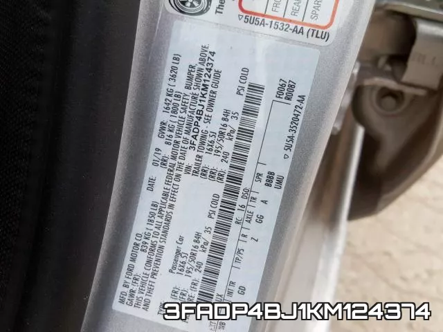 3FADP4BJ1KM124374 фото 2