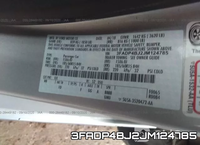 3FADP4BJ2JM124785 фото 10