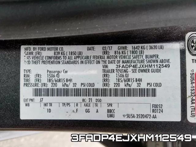 3FADP4EJXHM112549 фото 2