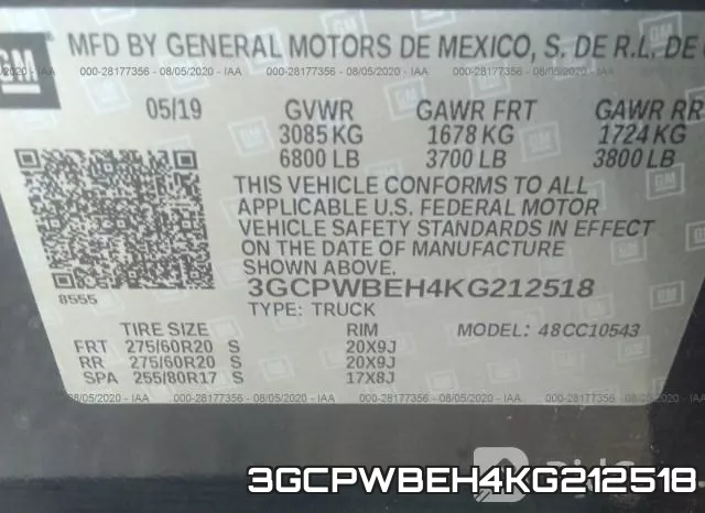 3GCPWBEH4KG212518 фото 10
