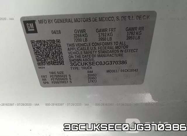 3GCUKSEC0JG370386 фото 10