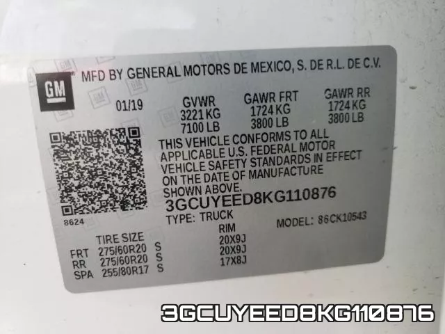 3GCUYEED8KG110876 фото 2