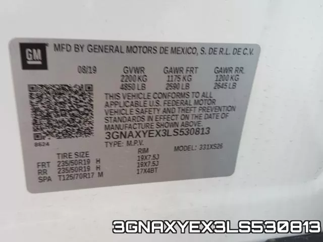 3GNAXYEX3LS530813 фото 2