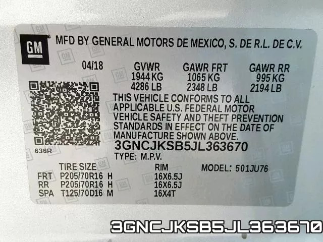 3GNCJKSB5JL363670 фото 2