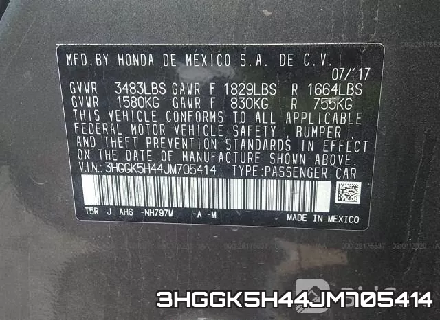 3HGGK5H44JM705414 фото 10